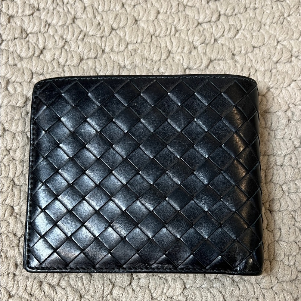 Bottega Veneta Black Woven Leather Card Holder - Picture 7 of 8